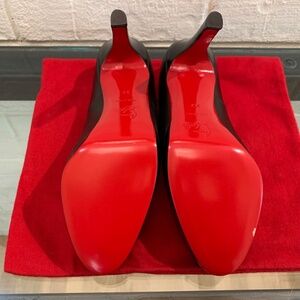 Christian Louboutin Platform Heels Size 39 New Black Napa Leather